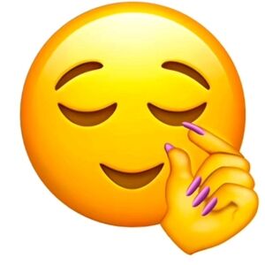 Smiling Emoji with Purple Nails Sticker